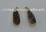 NGP8508 15*33mm - 17*40mm flat teardrop druzy agate pendants