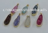 NGP8509 15*33mm - 17*40mm flat teardrop druzy agate pendants