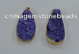 NGP8513 25*48mm - 27*52mm flat teardrop druzy agate pendants