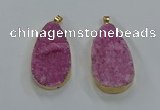 NGP8515 25*48mm - 27*52mm flat teardrop druzy agate pendants