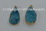 NGP8516 25*48mm - 27*52mm flat teardrop druzy agate pendants