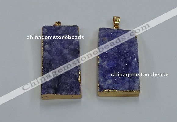 NGP8523 25*50mm - 27*53mm rectangle druzy agate pendants