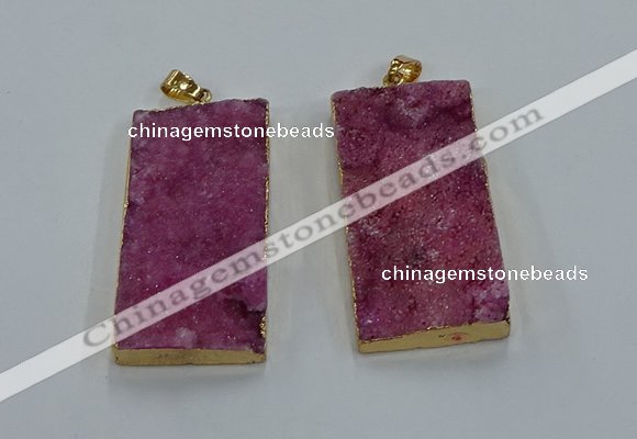 NGP8525 25*50mm - 27*53mm rectangle druzy agate pendants