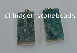 NGP8527 25*50mm - 27*53mm rectangle druzy agate pendants