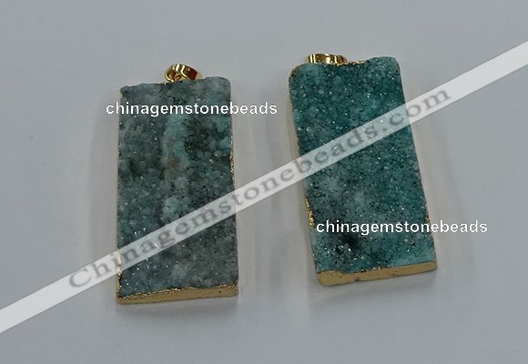 NGP8527 25*50mm - 27*53mm rectangle druzy agate pendants