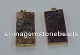 NGP8529 25*50mm - 27*53mm rectangle druzy agate pendants