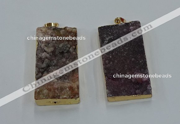 NGP8529 25*50mm - 27*53mm rectangle druzy agate pendants