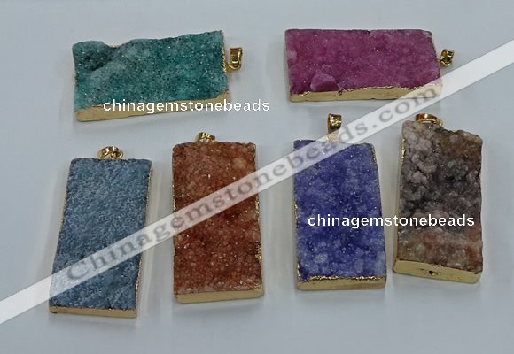 NGP8530 25*50mm - 27*53mm rectangle druzy agate pendants