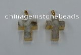 NGP8532 22*30mm - 25*35mm cross druzy agate pendants wholesale