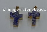 NGP8534 22*30mm - 25*35mm cross druzy agate pendants wholesale