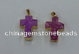 NGP8535 22*30mm - 25*35mm cross druzy agate pendants wholesale