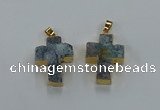 NGP8538 22*30mm - 25*35mm cross druzy agate pendants wholesale