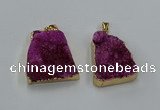 NGP8546 25*33mm - 30*35mm trapezoid druzy agate pendants