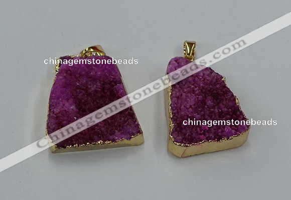 NGP8546 25*33mm - 30*35mm trapezoid druzy agate pendants