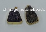 NGP8550 25*33mm - 30*35mm trapezoid druzy agate pendants