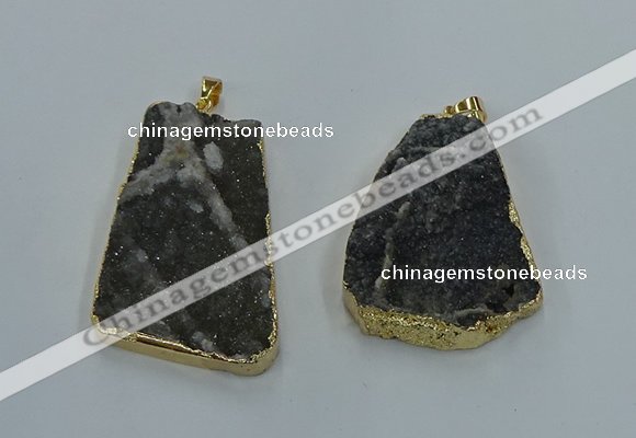 NGP8571 28*45mm - 35*50mm freeform druzy agate pendants wholesale