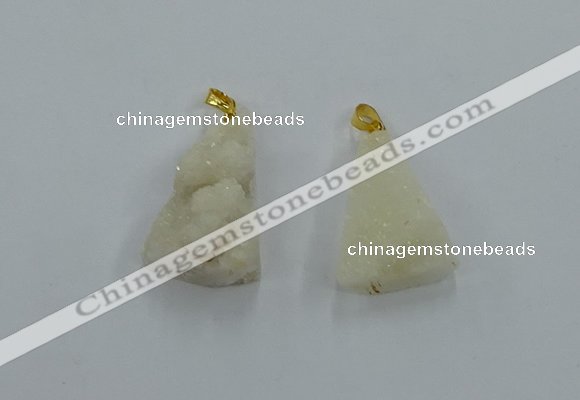 NGP8574 18*25mm - 25*40mm triangle druzy agate pendants wholesale