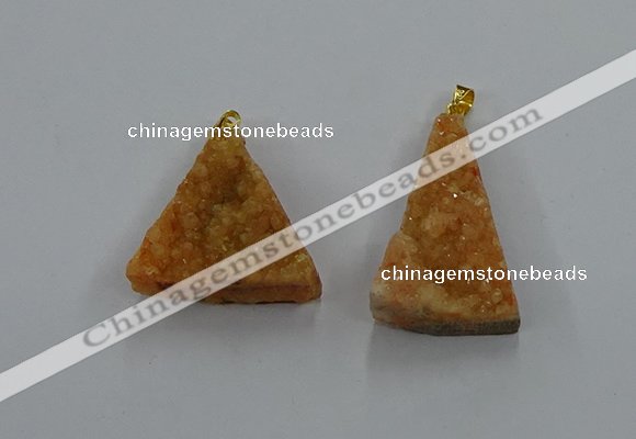 NGP8575 18*25mm - 25*40mm triangle druzy agate pendants wholesale