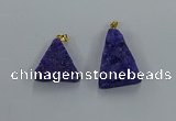 NGP8576 18*25mm - 25*40mm triangle druzy agate pendants wholesale