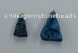 NGP8579 18*25mm - 25*40mm triangle druzy agate pendants wholesale