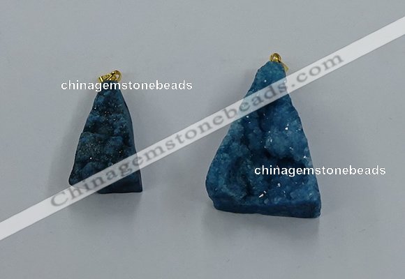 NGP8579 18*25mm - 25*40mm triangle druzy agate pendants wholesale