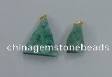 NGP8580 18*25mm - 25*40mm triangle druzy agate pendants wholesale