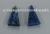 NGP8581 18*25mm - 25*40mm triangle druzy agate pendants wholesale