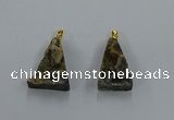 NGP8582 18*25mm - 25*40mm triangle druzy agate pendants wholesale