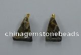 NGP8582 18*25mm - 25*40mm triangle druzy agate pendants wholesale