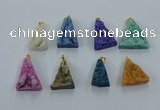 NGP8583 18*25mm - 25*40mm triangle druzy agate pendants wholesale