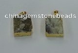 NGP8585 18*25mm rectangle druzy agate pendants wholesale