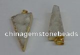 NGP8593 13*40mm - 20*35mm triangle druzy agate pendants wholesale