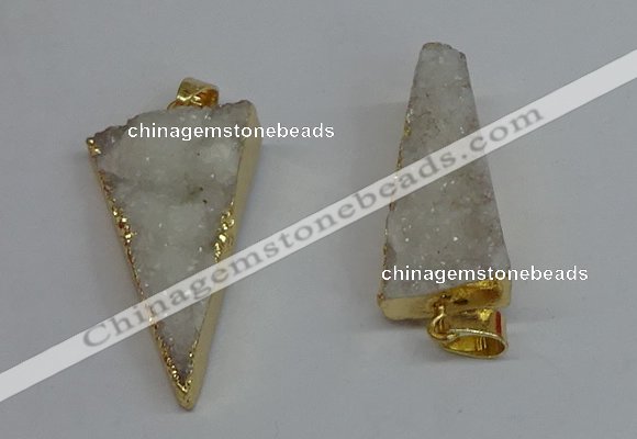 NGP8593 13*40mm - 20*35mm triangle druzy agate pendants wholesale