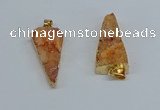 NGP8594 13*40mm - 20*35mm triangle druzy agate pendants wholesale