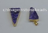 NGP8595 13*40mm - 20*35mm triangle druzy agate pendants wholesale