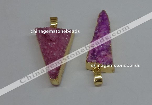 NGP8596 13*40mm - 20*35mm triangle druzy agate pendants wholesale