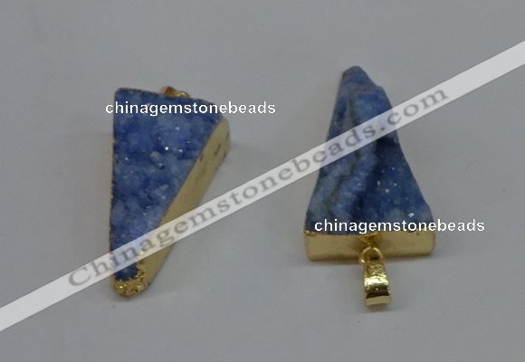 NGP8598 13*40mm - 20*35mm triangle druzy agate pendants wholesale