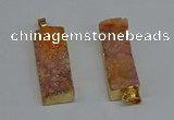 NGP8605 15*35mm - 16*40mm rectangle druzy agate pendants wholesale