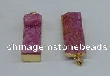 NGP8608 15*35mm - 16*40mm rectangle druzy agate pendants wholesale