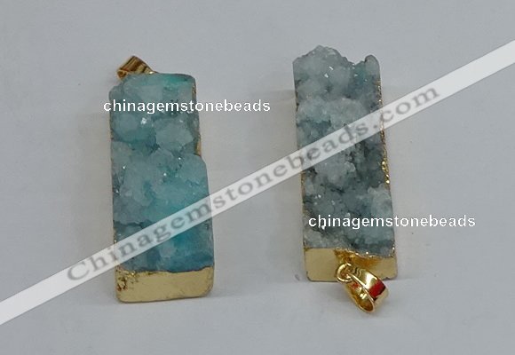 NGP8610 15*35mm - 16*40mm rectangle druzy agate pendants wholesale