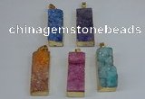 NGP8613 15*35mm - 16*40mm rectangle druzy agate pendants wholesale