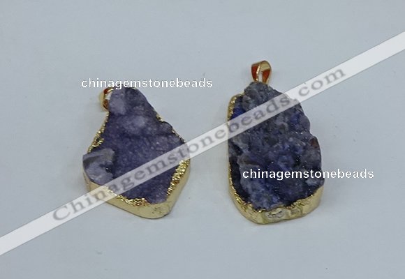 NGP8617 25*30mm - 28*40mm freeform druzy agate pendants wholesale