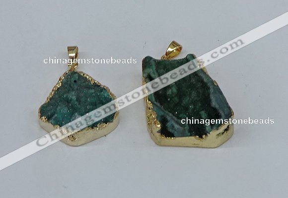 NGP8621 25*30mm - 28*40mm freeform druzy agate pendants wholesale