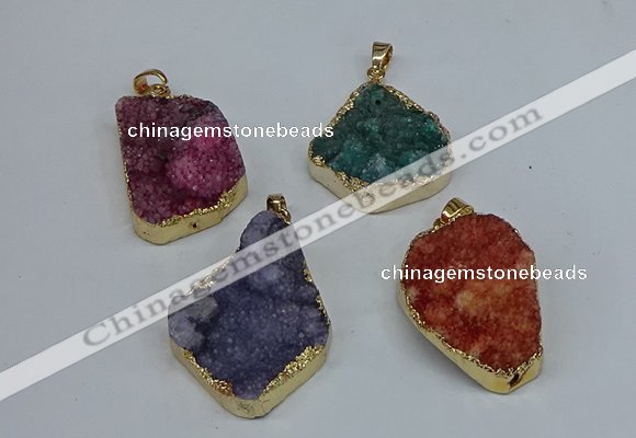 NGP8624 25*30mm - 28*40mm freeform druzy agate pendants wholesale