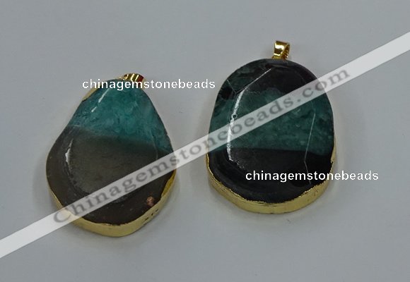 NGP8630 32*45mm - 46*48mm freeform druzy agate pendants wholesale