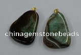 NGP8640 30*45mm - 35*50mm freeform druzy agate pendants wholesale