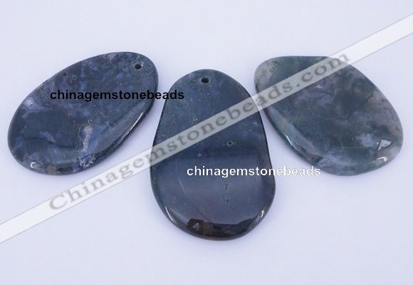 NGP865 5PCS 35-45mm*50-65mm freeform moos agate gemstone pendants