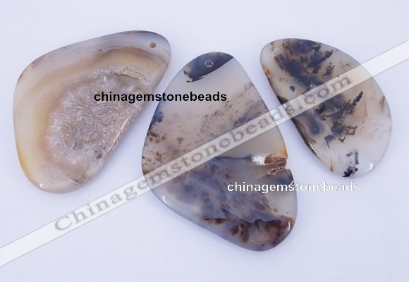 NGP866 5PCS 30-50mm*50-70mm freeform agate gemstone pendants