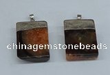 NGP8678 26*36mm rectangle druzy agate pendants wholesale