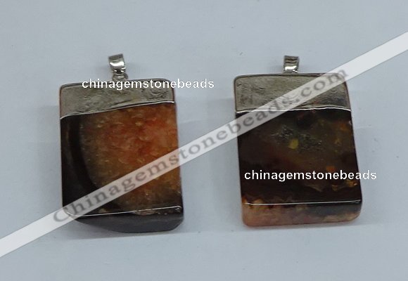 NGP8678 26*36mm rectangle druzy agate pendants wholesale